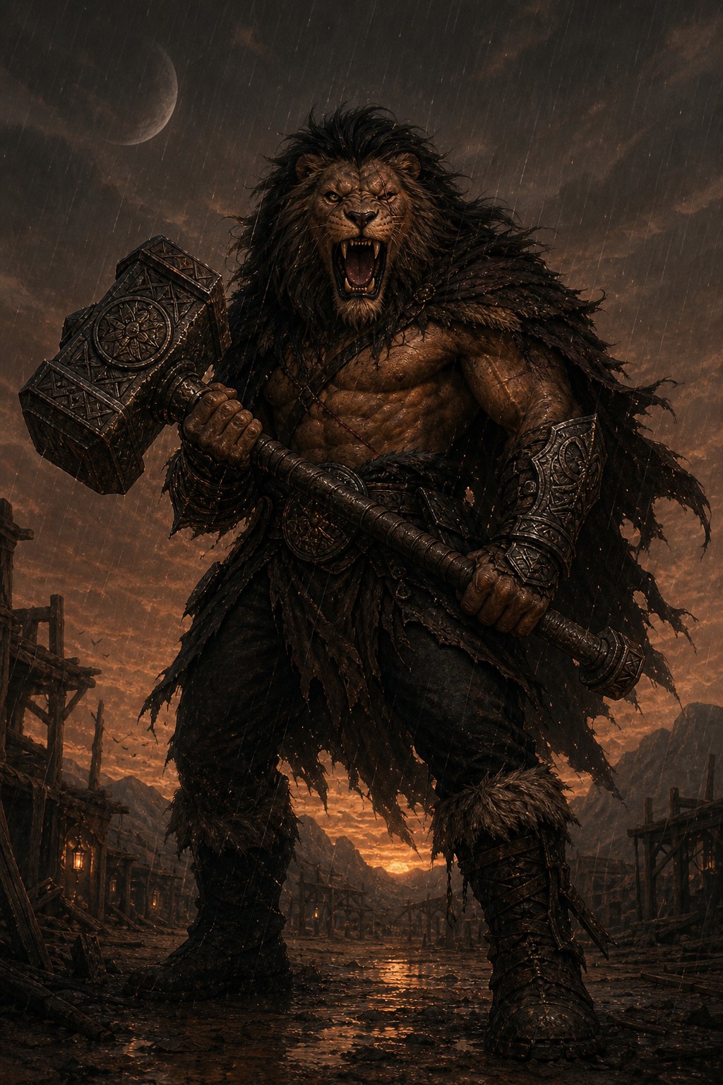 Ethereal-fantasy-style, Cloudy Sky, Furry, Dark Brown Fun AI Image